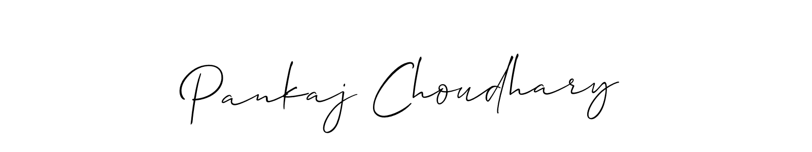 How to make Pankaj Choudhary name signature. Use Allison_Script style for creating short signs online. This is the latest handwritten sign. Pankaj Choudhary signature style 2 images and pictures png