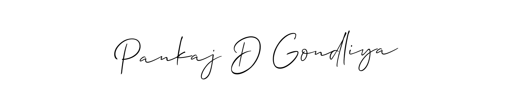 Also You can easily find your signature by using the search form. We will create Pankaj D Gondliya name handwritten signature images for you free of cost using Allison_Script sign style. Pankaj D Gondliya signature style 2 images and pictures png