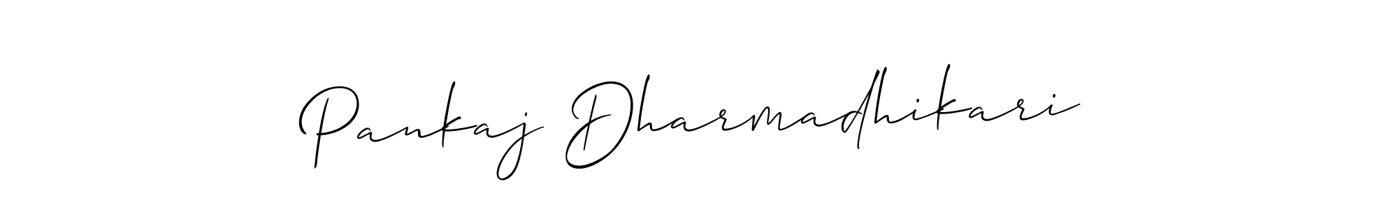 Allison_Script is a professional signature style that is perfect for those who want to add a touch of class to their signature. It is also a great choice for those who want to make their signature more unique. Get Pankaj Dharmadhikari name to fancy signature for free. Pankaj Dharmadhikari signature style 2 images and pictures png