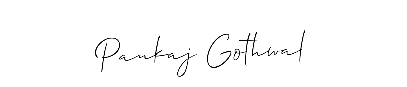 Design your own signature with our free online signature maker. With this signature software, you can create a handwritten (Allison_Script) signature for name Pankaj Gothwal. Pankaj Gothwal signature style 2 images and pictures png