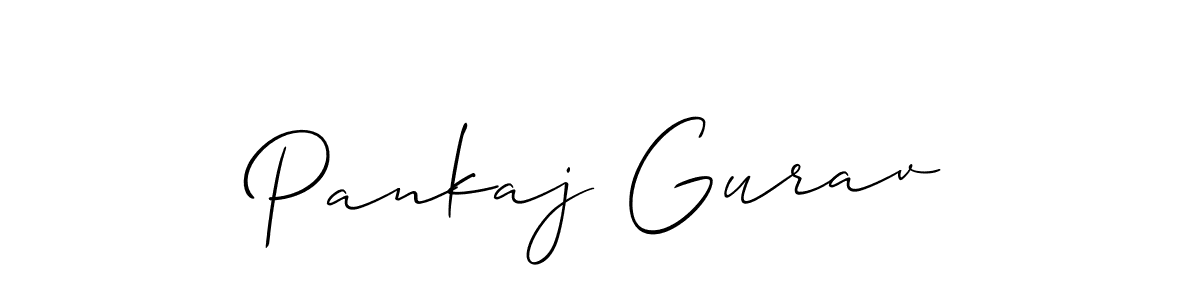How to make Pankaj Gurav name signature. Use Allison_Script style for creating short signs online. This is the latest handwritten sign. Pankaj Gurav signature style 2 images and pictures png