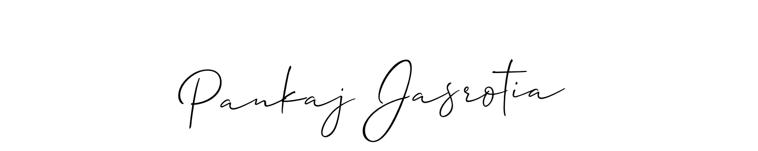 How to make Pankaj Jasrotia name signature. Use Allison_Script style for creating short signs online. This is the latest handwritten sign. Pankaj Jasrotia signature style 2 images and pictures png