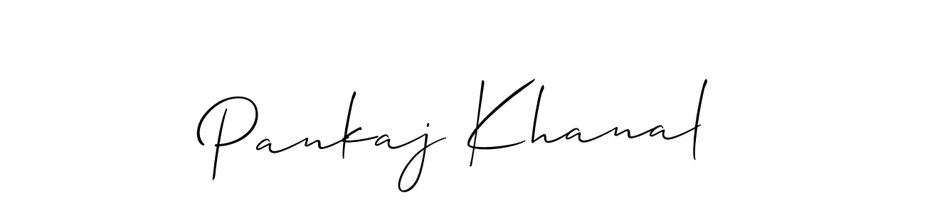 Make a beautiful signature design for name Pankaj Khanal. With this signature (Allison_Script) style, you can create a handwritten signature for free. Pankaj Khanal signature style 2 images and pictures png