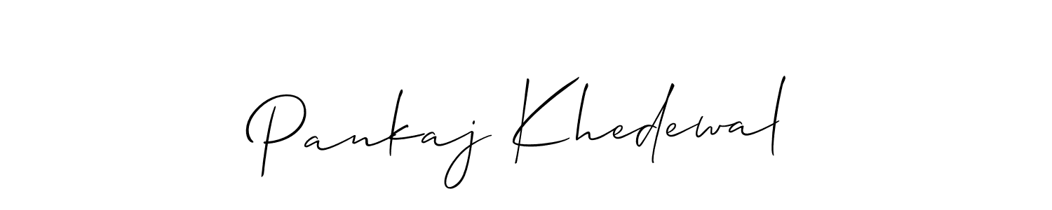 Use a signature maker to create a handwritten signature online. With this signature software, you can design (Allison_Script) your own signature for name Pankaj Khedewal. Pankaj Khedewal signature style 2 images and pictures png