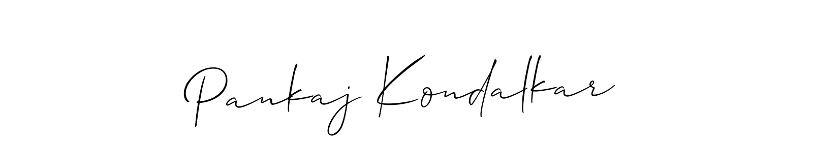 if you are searching for the best signature style for your name Pankaj Kondalkar. so please give up your signature search. here we have designed multiple signature styles  using Allison_Script. Pankaj Kondalkar signature style 2 images and pictures png