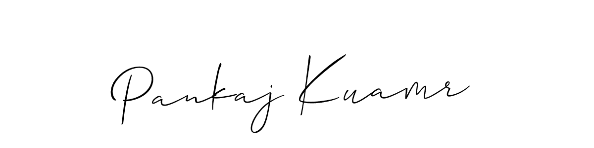 You should practise on your own different ways (Allison_Script) to write your name (Pankaj Kuamr) in signature. don't let someone else do it for you. Pankaj Kuamr signature style 2 images and pictures png