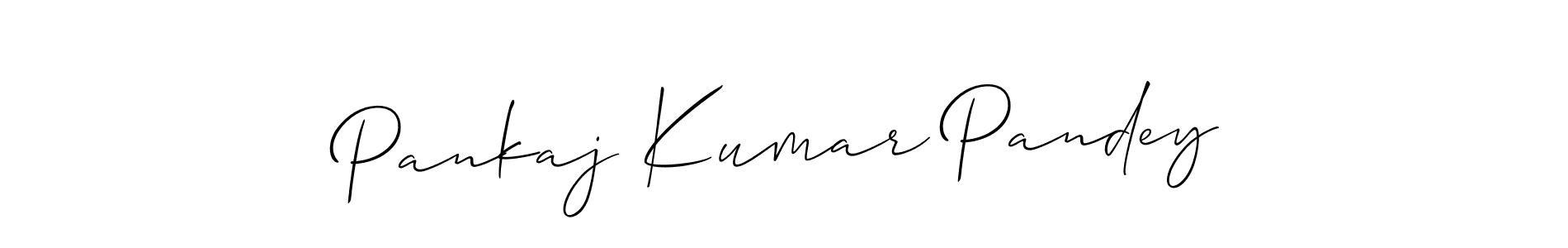 Create a beautiful signature design for name Pankaj Kumar Pandey. With this signature (Allison_Script) fonts, you can make a handwritten signature for free. Pankaj Kumar Pandey signature style 2 images and pictures png