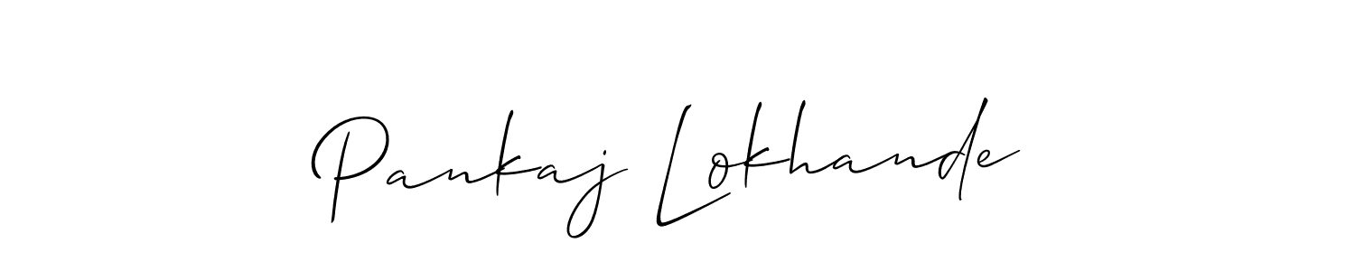 Create a beautiful signature design for name Pankaj Lokhande. With this signature (Allison_Script) fonts, you can make a handwritten signature for free. Pankaj Lokhande signature style 2 images and pictures png