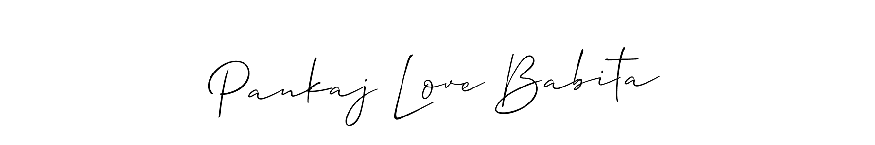 Use a signature maker to create a handwritten signature online. With this signature software, you can design (Allison_Script) your own signature for name Pankaj Love Babita. Pankaj Love Babita signature style 2 images and pictures png