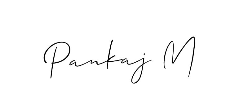 Make a beautiful signature design for name Pankaj M. With this signature (Allison_Script) style, you can create a handwritten signature for free. Pankaj M signature style 2 images and pictures png