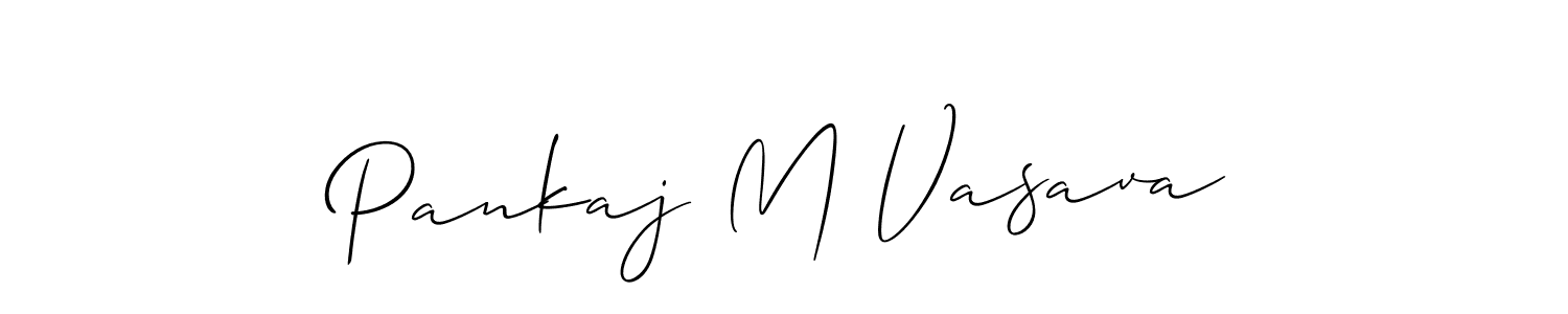 if you are searching for the best signature style for your name Pankaj M Vasava. so please give up your signature search. here we have designed multiple signature styles  using Allison_Script. Pankaj M Vasava signature style 2 images and pictures png
