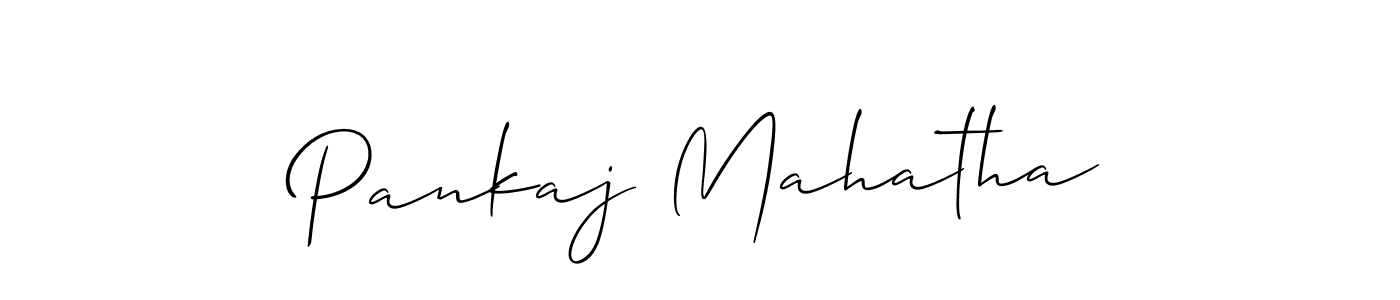 You should practise on your own different ways (Allison_Script) to write your name (Pankaj Mahatha) in signature. don't let someone else do it for you. Pankaj Mahatha signature style 2 images and pictures png