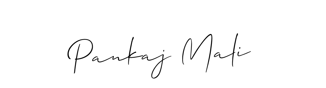 How to make Pankaj Mali name signature. Use Allison_Script style for creating short signs online. This is the latest handwritten sign. Pankaj Mali signature style 2 images and pictures png