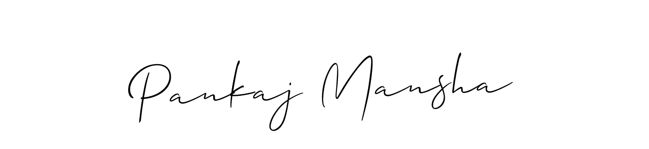 Use a signature maker to create a handwritten signature online. With this signature software, you can design (Allison_Script) your own signature for name Pankaj Mansha. Pankaj Mansha signature style 2 images and pictures png