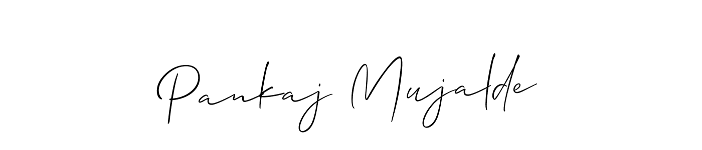 Make a beautiful signature design for name Pankaj Mujalde. With this signature (Allison_Script) style, you can create a handwritten signature for free. Pankaj Mujalde signature style 2 images and pictures png