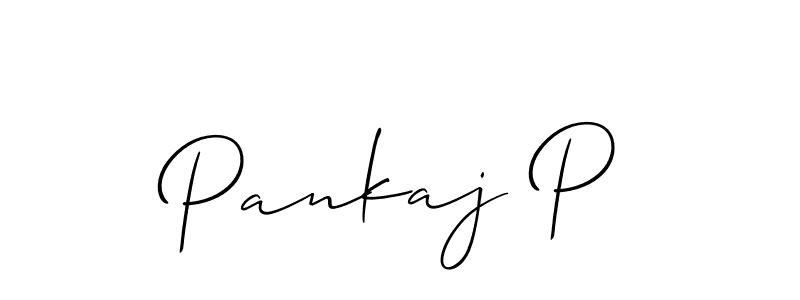 Make a beautiful signature design for name Pankaj P. With this signature (Allison_Script) style, you can create a handwritten signature for free. Pankaj P signature style 2 images and pictures png