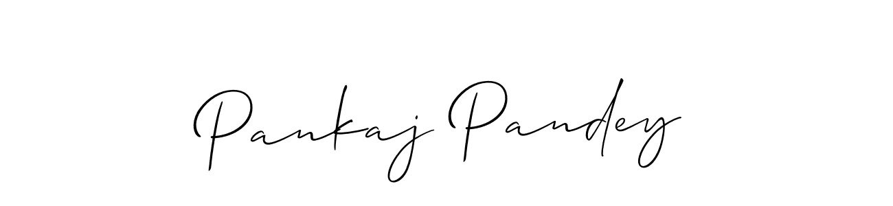 How to make Pankaj Pandey name signature. Use Allison_Script style for creating short signs online. This is the latest handwritten sign. Pankaj Pandey signature style 2 images and pictures png