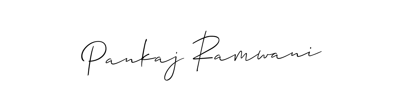 Make a beautiful signature design for name Pankaj Ramwani. With this signature (Allison_Script) style, you can create a handwritten signature for free. Pankaj Ramwani signature style 2 images and pictures png