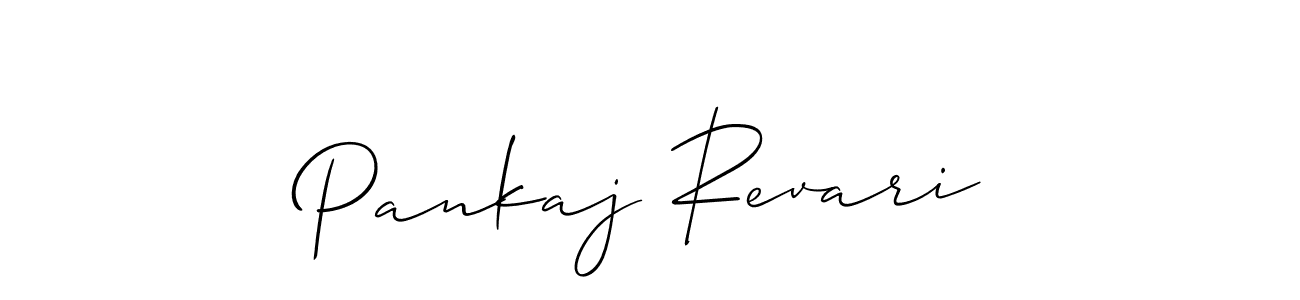 How to make Pankaj Revari name signature. Use Allison_Script style for creating short signs online. This is the latest handwritten sign. Pankaj Revari signature style 2 images and pictures png