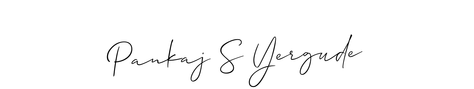How to make Pankaj S Yergude name signature. Use Allison_Script style for creating short signs online. This is the latest handwritten sign. Pankaj S Yergude signature style 2 images and pictures png