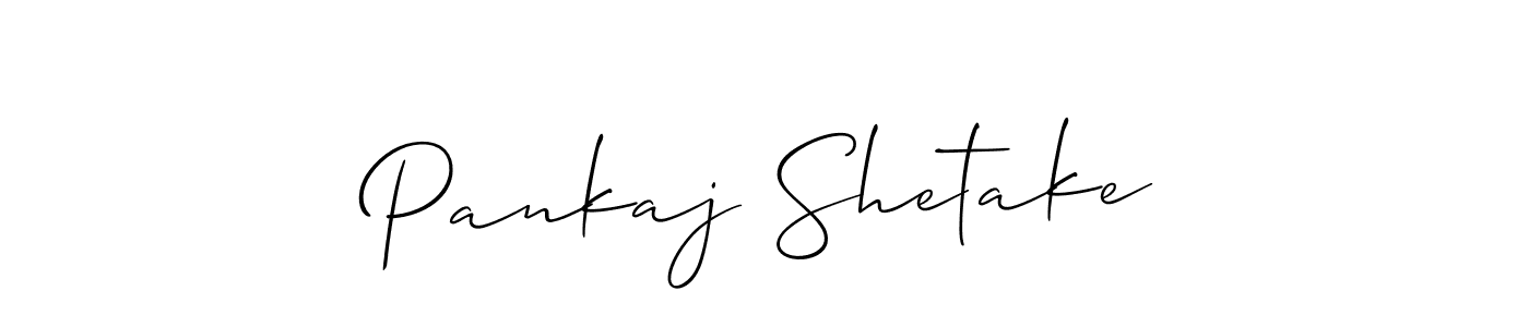 Create a beautiful signature design for name Pankaj Shetake. With this signature (Allison_Script) fonts, you can make a handwritten signature for free. Pankaj Shetake signature style 2 images and pictures png