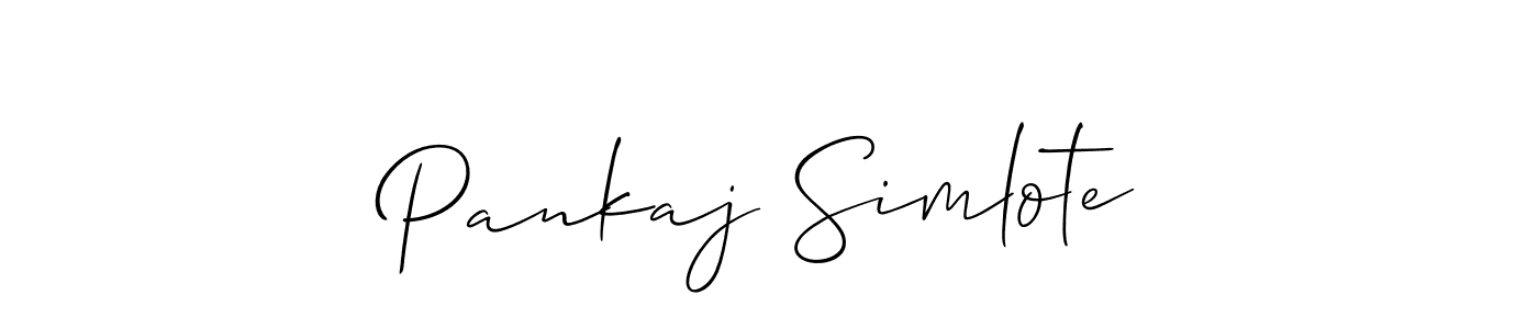 Pankaj Simlote stylish signature style. Best Handwritten Sign (Allison_Script) for my name. Handwritten Signature Collection Ideas for my name Pankaj Simlote. Pankaj Simlote signature style 2 images and pictures png