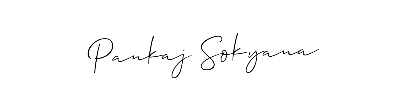 It looks lik you need a new signature style for name Pankaj Sokyana. Design unique handwritten (Allison_Script) signature with our free signature maker in just a few clicks. Pankaj Sokyana signature style 2 images and pictures png