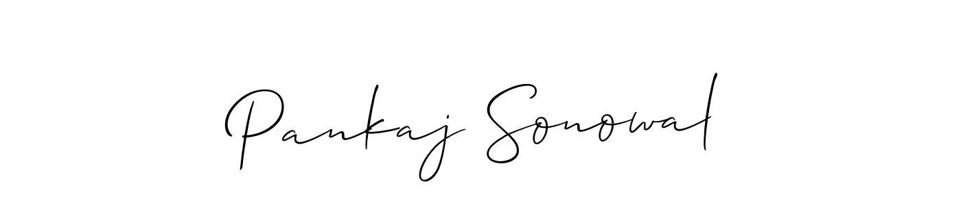 How to Draw Pankaj Sonowal signature style? Allison_Script is a latest design signature styles for name Pankaj Sonowal. Pankaj Sonowal signature style 2 images and pictures png