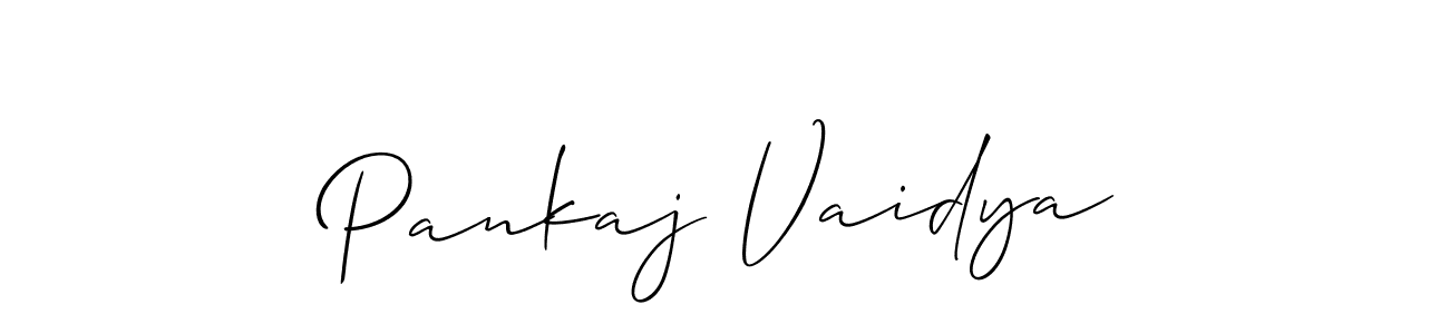 Also we have Pankaj Vaidya name is the best signature style. Create professional handwritten signature collection using Allison_Script autograph style. Pankaj Vaidya signature style 2 images and pictures png