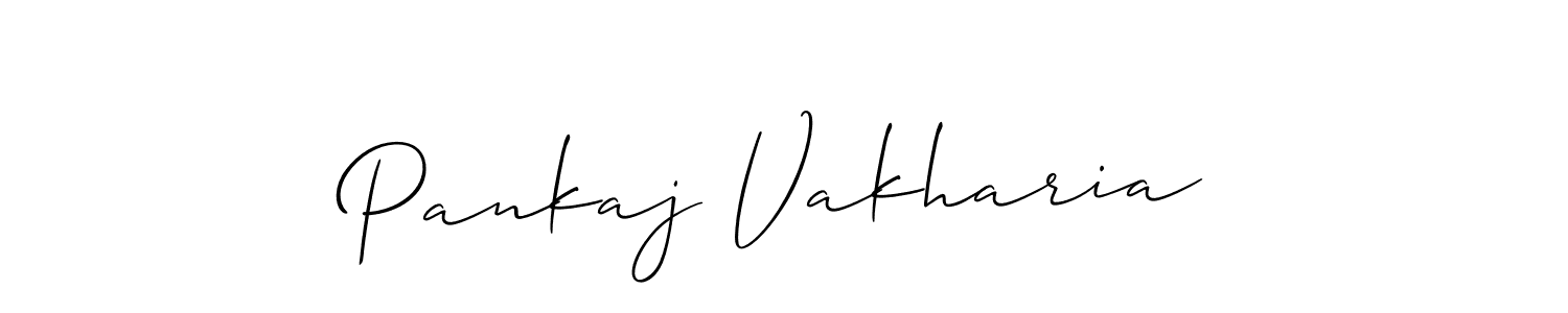 Make a beautiful signature design for name Pankaj Vakharia. With this signature (Allison_Script) style, you can create a handwritten signature for free. Pankaj Vakharia signature style 2 images and pictures png
