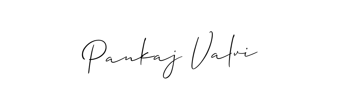 Allison_Script is a professional signature style that is perfect for those who want to add a touch of class to their signature. It is also a great choice for those who want to make their signature more unique. Get Pankaj Valvi name to fancy signature for free. Pankaj Valvi signature style 2 images and pictures png