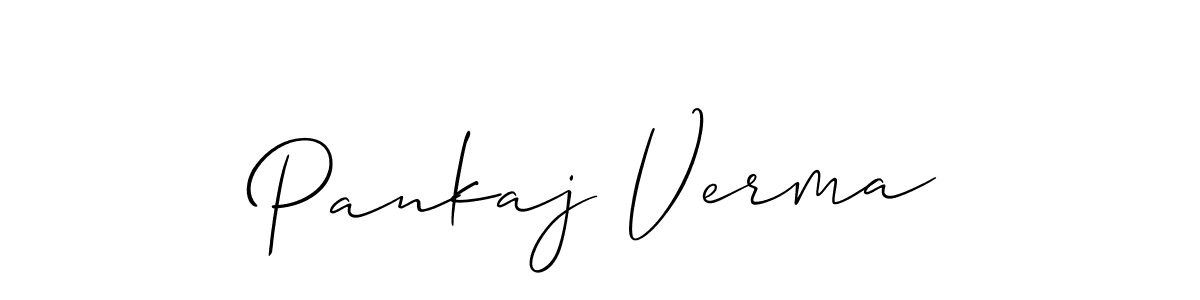 How to make Pankaj Verma name signature. Use Allison_Script style for creating short signs online. This is the latest handwritten sign. Pankaj Verma signature style 2 images and pictures png