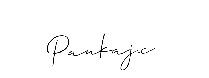 It looks lik you need a new signature style for name Pankaj.c. Design unique handwritten (Allison_Script) signature with our free signature maker in just a few clicks. Pankaj.c signature style 2 images and pictures png