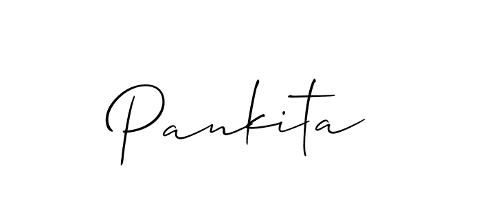 It looks lik you need a new signature style for name Pankita. Design unique handwritten (Allison_Script) signature with our free signature maker in just a few clicks. Pankita signature style 2 images and pictures png