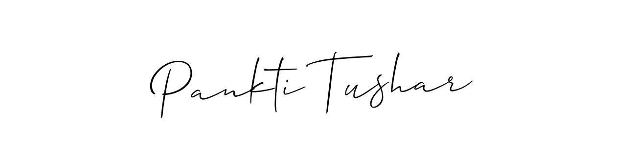 How to make Pankti Tushar name signature. Use Allison_Script style for creating short signs online. This is the latest handwritten sign. Pankti Tushar signature style 2 images and pictures png