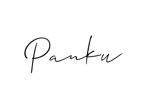 Design your own signature with our free online signature maker. With this signature software, you can create a handwritten (Allison_Script) signature for name Panku. Panku signature style 2 images and pictures png