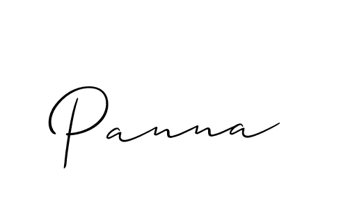 Use a signature maker to create a handwritten signature online. With this signature software, you can design (Allison_Script) your own signature for name Panna. Panna signature style 2 images and pictures png