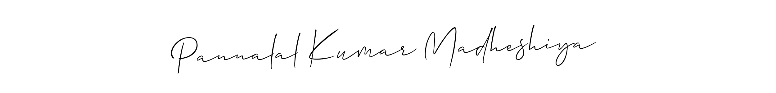 Use a signature maker to create a handwritten signature online. With this signature software, you can design (Allison_Script) your own signature for name Pannalal Kumar Madheshiya. Pannalal Kumar Madheshiya signature style 2 images and pictures png