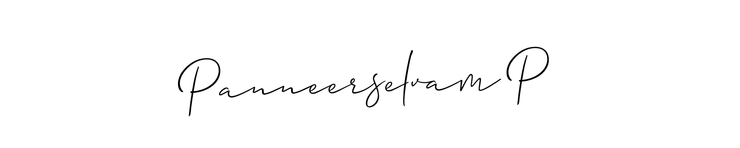 How to make Panneerselvam P signature? Allison_Script is a professional autograph style. Create handwritten signature for Panneerselvam P name. Panneerselvam P signature style 2 images and pictures png