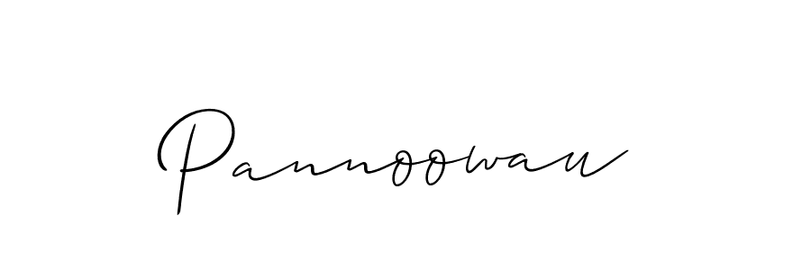 Use a signature maker to create a handwritten signature online. With this signature software, you can design (Allison_Script) your own signature for name Pannoowau. Pannoowau signature style 2 images and pictures png