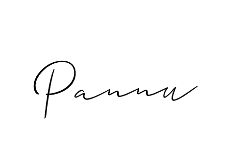 Make a beautiful signature design for name Pannu. With this signature (Allison_Script) style, you can create a handwritten signature for free. Pannu signature style 2 images and pictures png