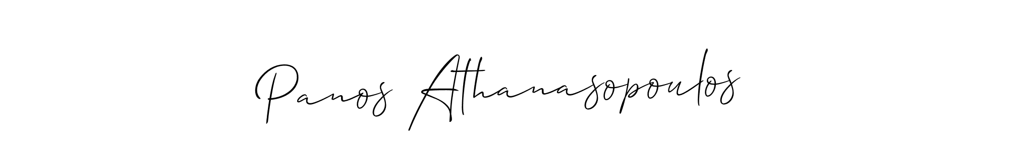 How to make Panos Athanasopoulos name signature. Use Allison_Script style for creating short signs online. This is the latest handwritten sign. Panos Athanasopoulos signature style 2 images and pictures png