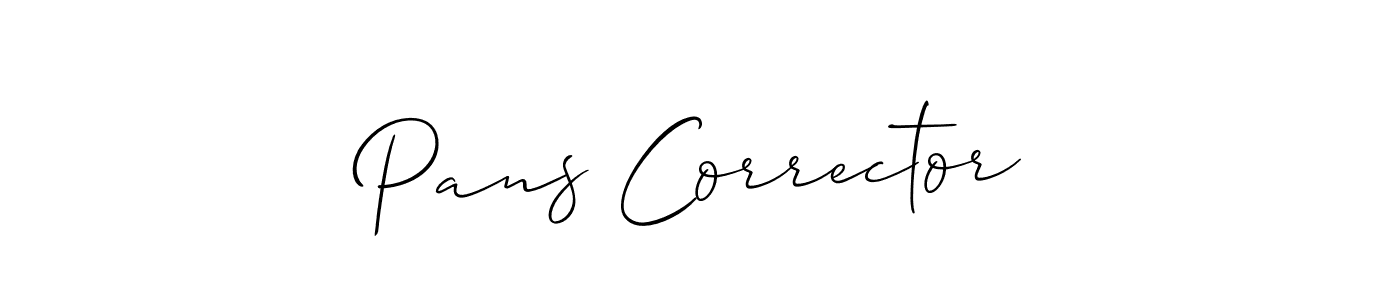 The best way (Allison_Script) to make a short signature is to pick only two or three words in your name. The name Pans Corrector include a total of six letters. For converting this name. Pans Corrector signature style 2 images and pictures png