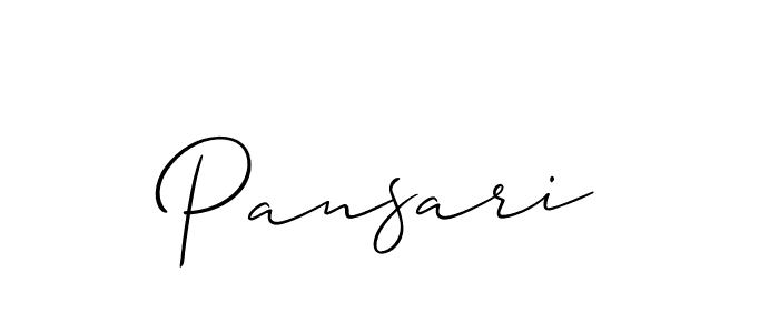 The best way (Allison_Script) to make a short signature is to pick only two or three words in your name. The name Pansari include a total of six letters. For converting this name. Pansari signature style 2 images and pictures png