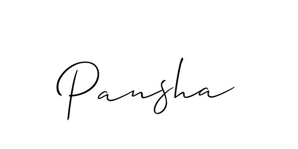 Similarly Allison_Script is the best handwritten signature design. Signature creator online .You can use it as an online autograph creator for name Pansha. Pansha signature style 2 images and pictures png