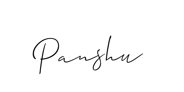 Use a signature maker to create a handwritten signature online. With this signature software, you can design (Allison_Script) your own signature for name Panshu. Panshu signature style 2 images and pictures png
