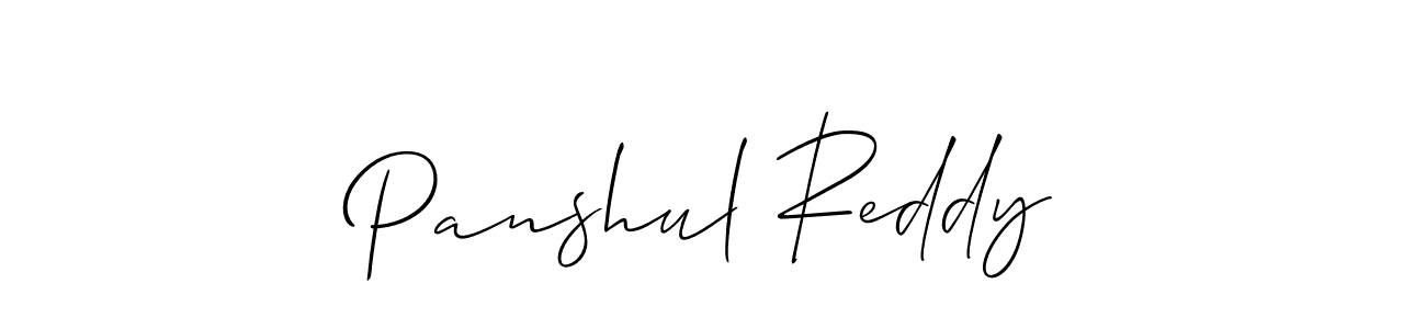 It looks lik you need a new signature style for name Panshul Reddy. Design unique handwritten (Allison_Script) signature with our free signature maker in just a few clicks. Panshul Reddy signature style 2 images and pictures png