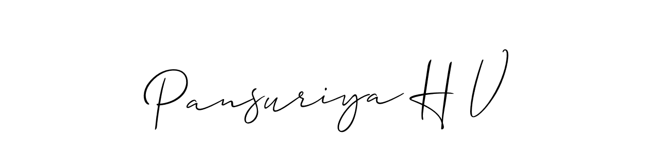 How to Draw Pansuriya H V signature style? Allison_Script is a latest design signature styles for name Pansuriya H V. Pansuriya H V signature style 2 images and pictures png