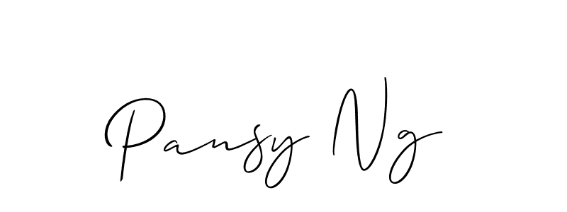 You should practise on your own different ways (Allison_Script) to write your name (Pansy Ng) in signature. don't let someone else do it for you. Pansy Ng signature style 2 images and pictures png