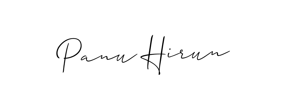 It looks lik you need a new signature style for name Panu Hirun. Design unique handwritten (Allison_Script) signature with our free signature maker in just a few clicks. Panu Hirun signature style 2 images and pictures png